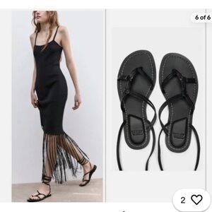 Almost new ZARA tie up sandals